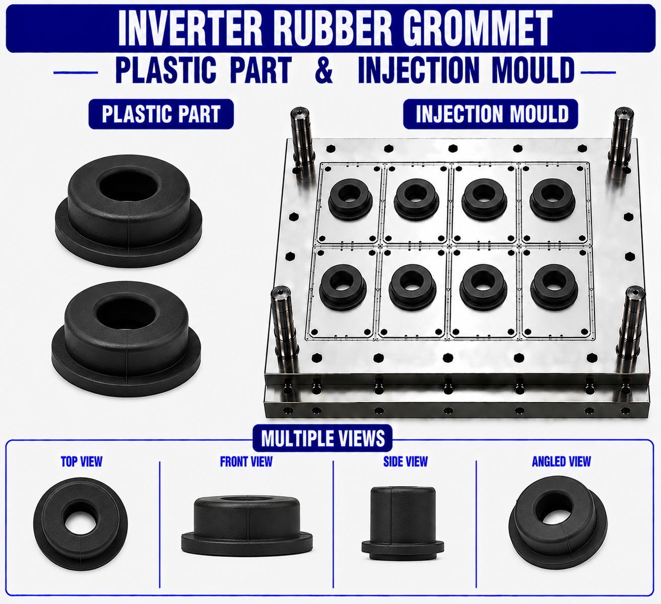Inverter Plastic Rubber Grommet Mould and Moulding Service